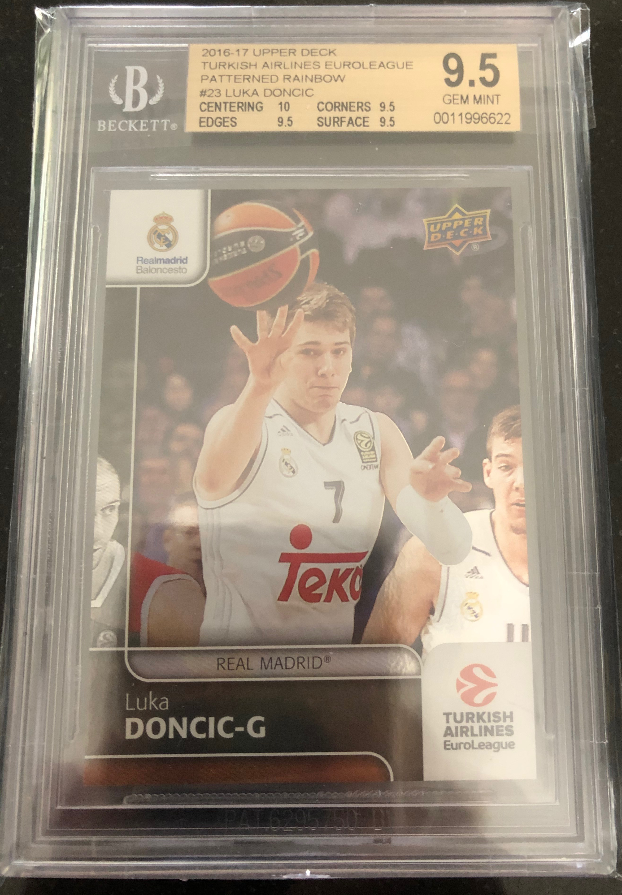 2016-17 Upper Deck Euroleague Patterned Rainbow Luka Doncic.