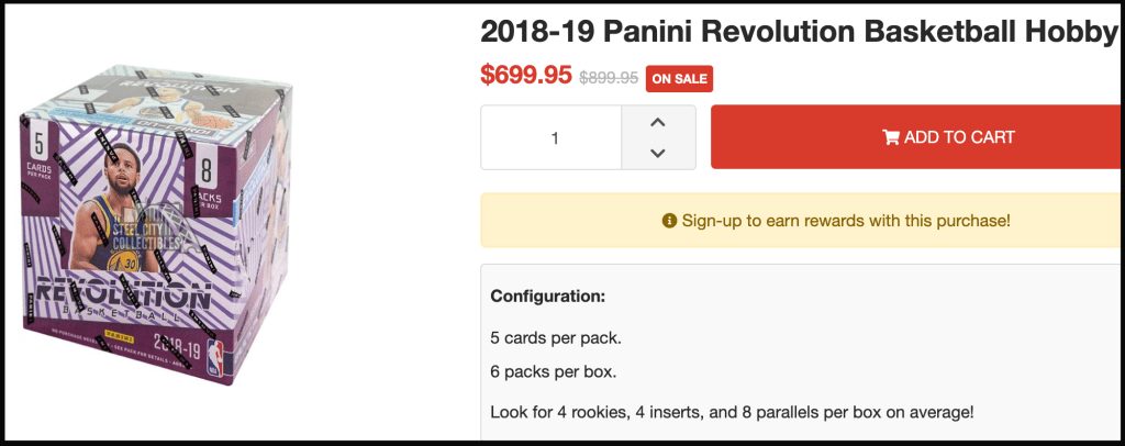 Steel City Collectibles Cyber Monday 2018-19 Revolution Basketball Hobby box deal.