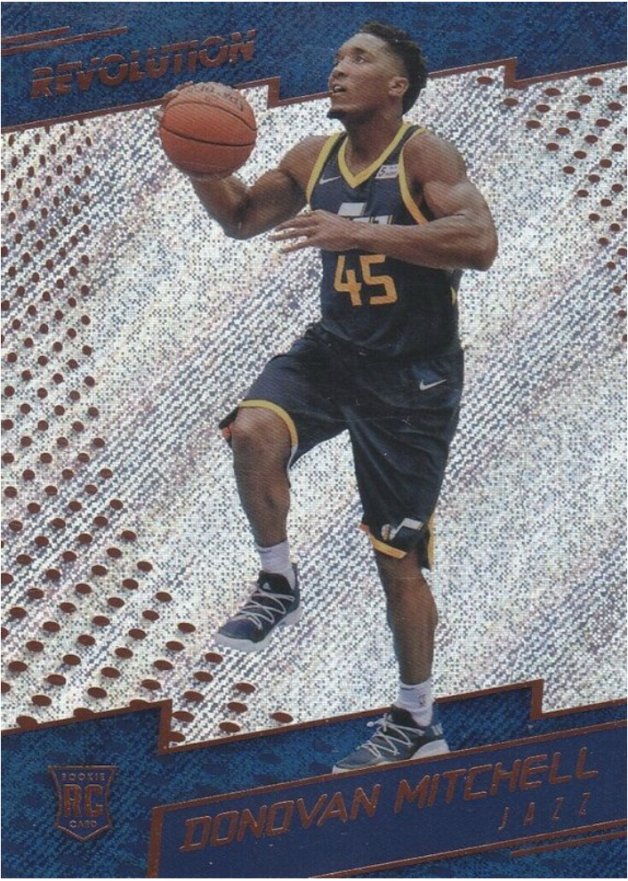 2017 Revolution Donovan Mitchell base rookie card.