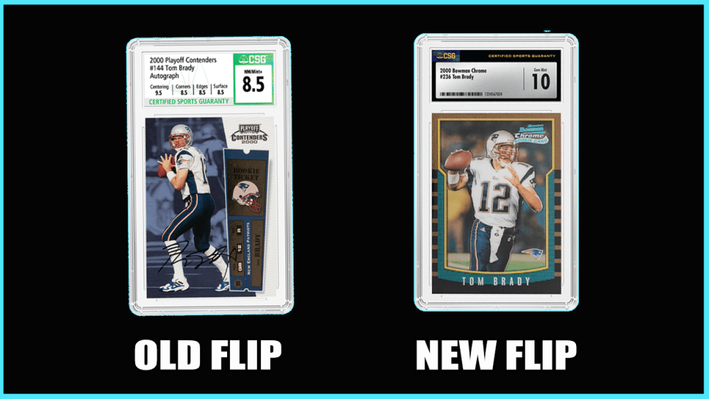 CSG's new label and flip versus their old label and flip.