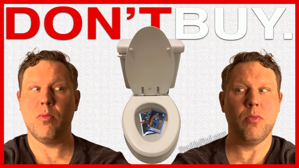 Don't buy graphic with sports cards in the toilet. This graphic has Bol Bol rookie cards.